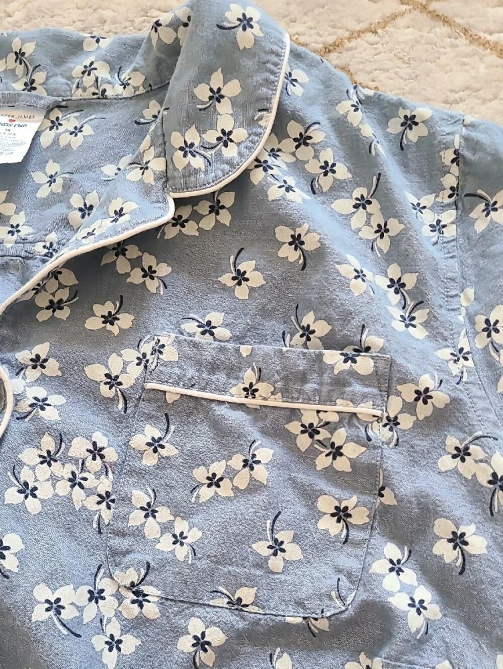 Draper James x Lands’ End Floral Pajama Top 3X 24W-26W Cotton Sleep Shirt
